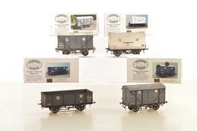 Lot 318 - Finescale Kitbuilt Parkside Dundas O Gauge GWR Goods Wagons (4)