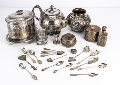 Lot 475 - A collection of Indian silver and silver plate and other silver and silver plate