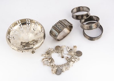 Lot 477 - A George V silver pierced bon bon dish and other items