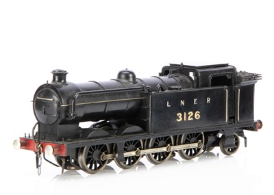 Lot 423 - Brass built 0 Gauge 0-8-2 Tank Loco LNER plain black Ivatt class R1