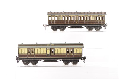 Lot 441 - Carette 0 Gauge pair of GWR Clerestory roof coaches