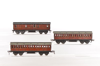 Lot 445 - Carette 0 Gauge trio of Midland Passenger Clerestory coaches