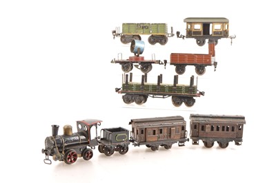 Lot 461 - Marklin, Bing and Carette 0 gauge mixed group of Locomotive and Rolling stock