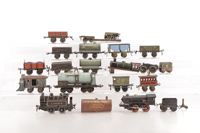 Lot 466 - Bing and other commercial manufacturers 0 Gauge Locomotives and Rolling stock