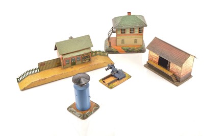 Lot 468 - Bing and other commercial Manufacturers 0 Gauge group of Railway accessories