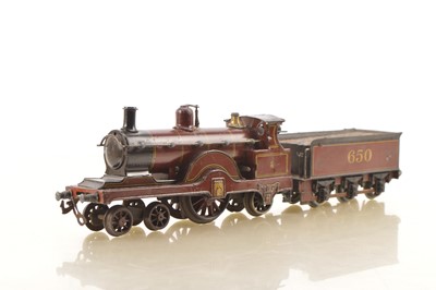 Lot 474 - Bing 0 Gauge 4-2-2 Loco & Tender Midland Single 'Spinner', clockwork