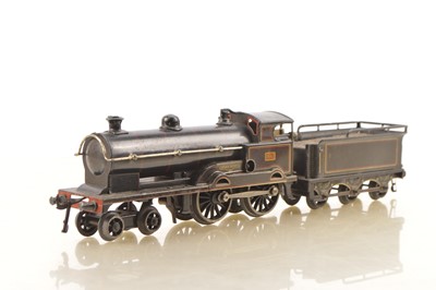 Lot 476 - Bing 0 Gauge 4-4-0 Loco & Tender LNWR lined black 'George the Fifth', Clockwork