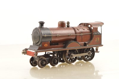 Lot 484 - Marklin 0 Gauge 4-4-0 Loco (Note Loco only) Midland maroon, Clockwork