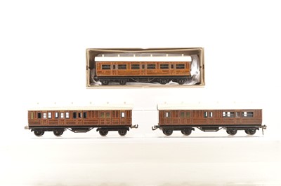 Lot 490 - Bing for Bassett Lowke 0 Gauge trio of LNER Passenger coaches