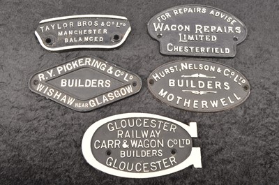 Lot 525 - Cast Iron Railway Related Makers Plaques (5)