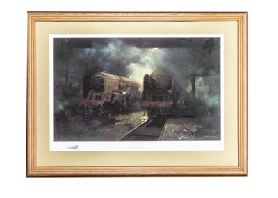 Lot 554 - Two Signed Prints of Steam Locomotives Eric Bottomley and David Shepherd