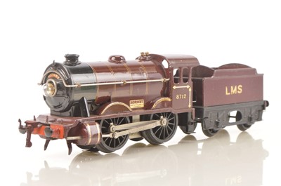 Lot 566 - Hornby 0 Gauge E120 Special 0-4-0 Loco & Tender LMS Maroon No.8712, 3-rail electric