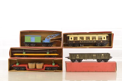 Lot 599 - Hornby 0 Gauge group of Passenger and Goods rolling stock