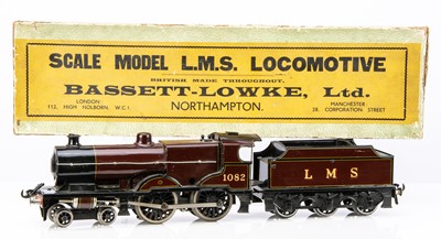 Lot 623 - Bassett lowke 0 Gauge 4-4-0 Loco & Tender LMS maroon 'Compound'  No.1082