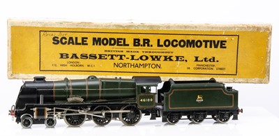 Lot 630 - Bassett lowke 0 Gauge 4-6-0 Loco & Tender BR lined Green rebuilt 'Royal Scot'