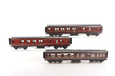 Lot 644 - Exley 0 Gauge trio of LMS K5 and K6 Passenger coaches