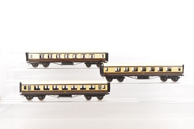 Lot 657 - Exley 0 Gauge Trio of K5 GWR Coaches