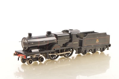 Lot 664 - Bassett Lowke 0 Gauge 4-4-0 Loco & Tender BR lined Black 'Compound', clockwork