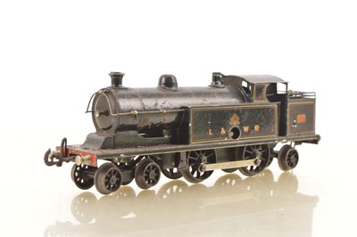 Lot 666 - Bassett Lowke 0 Gauge 4-4-2 L&NWR lined black Atlantic Tank Loco, clockwork