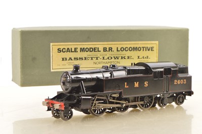 Lot 670 - Bassett Lowke 0 Gauge 2-6-4 Black lined Stanier Tank loco, 3-rail electric