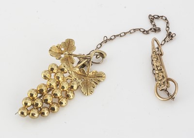 Lot 47 - A 19th Century yellow metal grape brooch
