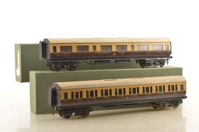 Lot 676 - Exley 0 Gauge pair of pre-war GWR K5 Side Corridor coaches