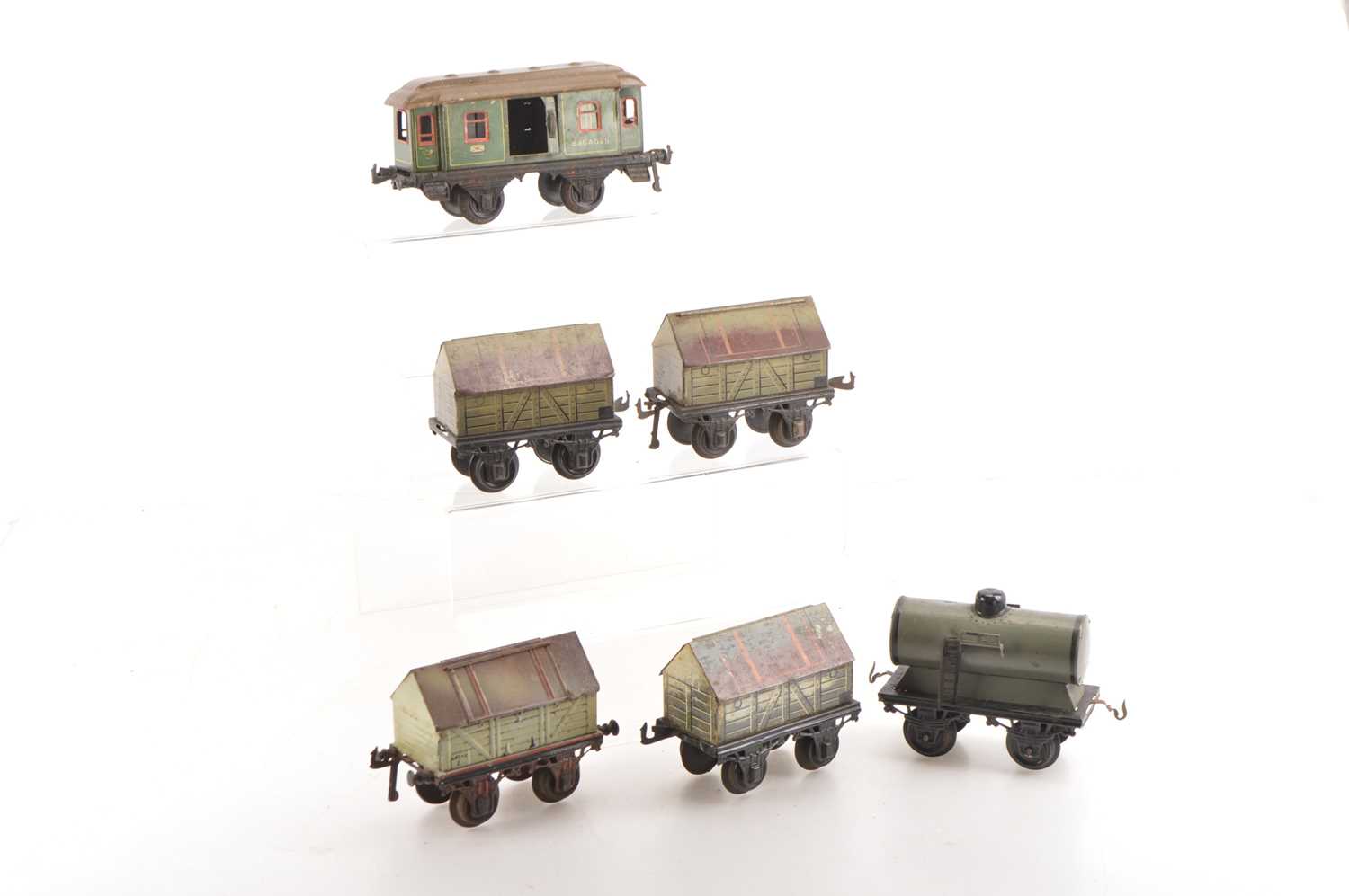 Lot 702 - Bing gauge 1 group of 4-wheel Goods and Passenger Rolling stock