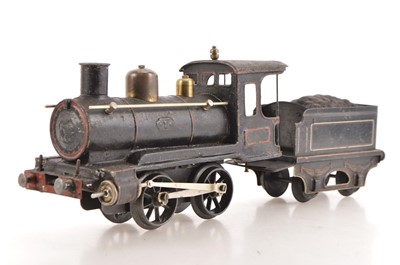 Lot 706 - Marklin Gauge 1 0-4-0 Loco & Tender, clockwork.