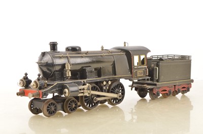 Lot 718 - Marklin Gauge 1 continental outline 4-4-0 Loco & 8-wheel Tender Grey and Black