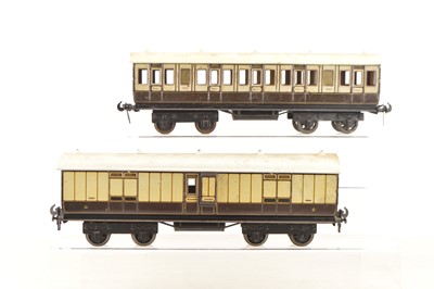 Lot 722 - Carette Gauge 1 pair of LNWR Passenger coaches