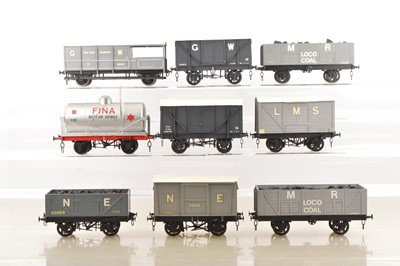 Lot 757 - Scratch and Kitbuilt Gauge 1 group of Goods rolling stock and Passenger coaches