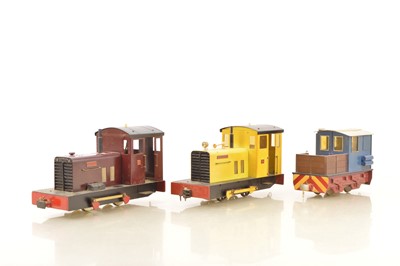 Lot 785 - Three G scale 0/1 Gauge (convertible) 0-4-0 larger 'diesel' Locomotives