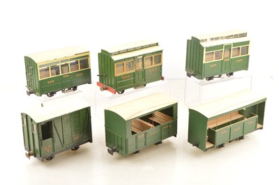 Lot 789 - A fine rake of six G scale (0 Gauge) Glyn Valley Tramway Coaches (6)