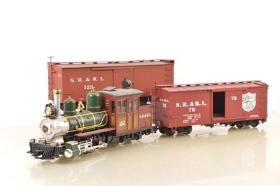 Lot 790 - An LGB (gauge 1) 0-4-4T 'Forney' type Locomotive and two Box Cars