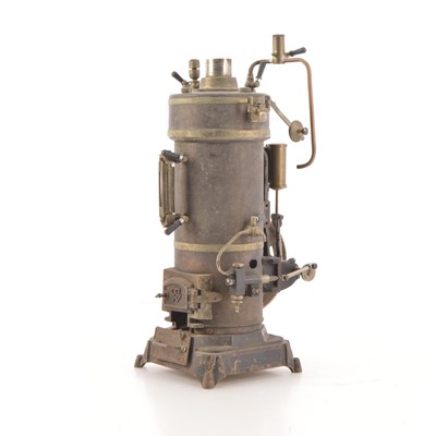 Lot 809 - A Bing Vertical Steam boiler mounted on a square cast base