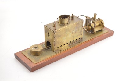 Lot 817 - Scratch built Marine style engine in unpainted Cooper/Brass