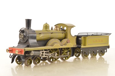 Lot 828 - Bing for Bassett Lowke Gauge 2 4-4-0 Loco & Tender LSWR (London South Western Railway) lined pea green, live steam.