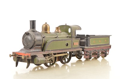 Lot 833 - Bing for Bassett Lowke Gauge 3 (2.5 inch Gauge) 0-4-0 Loco & Tender GNR lined Green, Clockwork