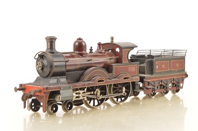 Lot 834 - Bing for Bassett Lowke Gauge 3 (2.5 inch Gauge) 4-4-0 Loco & Tender MR (Midland Railway) lined Maroon, live steam