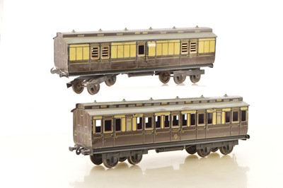 Lot 841 - Carette Gauge 2 pair of GWR Clerestory roof  Passenger coaches