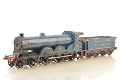 Lot 849 - Carson for Bassett Lowke Gauge 3 (2.5 inch Gauge) 4-6-0 Loco & 8-wheel Tender CR (Caledonian Railway) lined CR blue 'Cardean' , Live steam