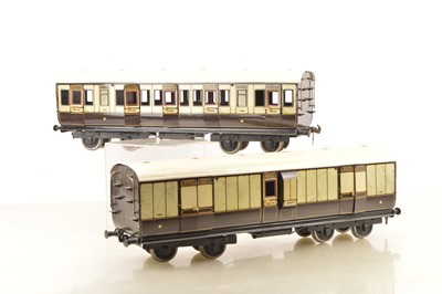 Lot 851 - Carette Gauge 3 (2.5 inch Gauge) pair of LNWR Passenger coaches