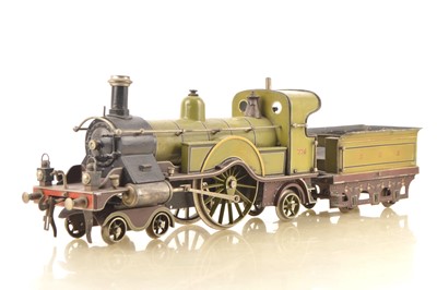 Lot 866 - Carette Gauge 3 (2.5 inch Gauge) circa 1902 4-2-2 Loco & Tender GNR lined green 'Single', Live steam