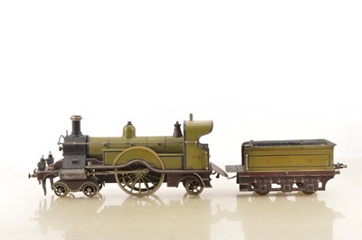 Lot 866 - Carette Gauge 3 (2.5 inch Gauge) circa 1902 4-2-2 Loco & Tender GNR lined green 'Single', Live steam