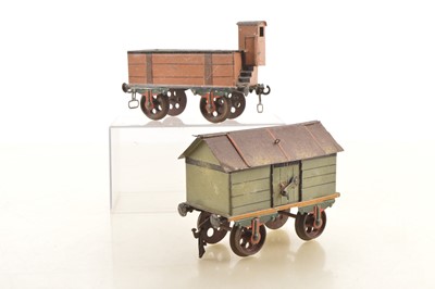 Lot 869 - Marklin Gauge 2 pair of circa 1895/1905 Continental Goods wagons