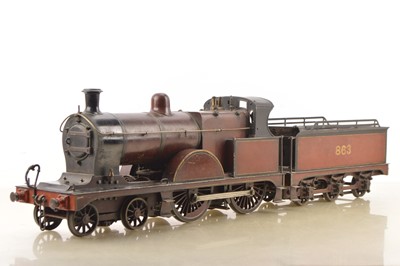 Lot 881 - Commercially built Gauge 4 (3.5 inch Gauge) 4-4-0 Loco & Tender MR (Midland Railway) class 3, Coal fired live steam