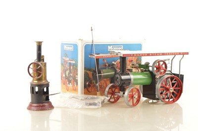 Lot 913 - A Mamod spirit-fired TE1a Traction Engine and Falk Vertical Stationary Engine (2)