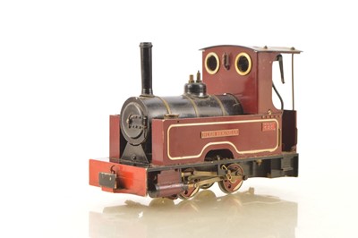 Lot 943 - A live steam gas-fired Gauge 1 (non-adjustable) 0-4-0 side-tank Locomotive 'Hugh Beringar' by unknown maker