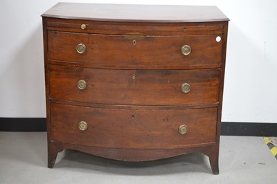 Lot 1 - A 19th Century bow fronted mahogany bachelor's chest of draws