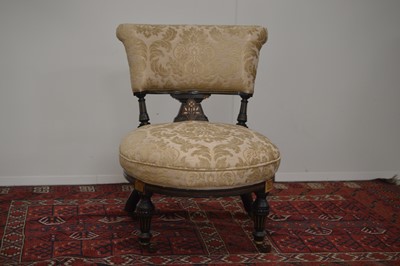 Lot 8 - A Victorian Aesthetic Movement nursing seat English circa 1870s